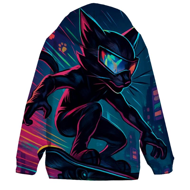 Chromatic Cyber Skate Cat hoodie styles