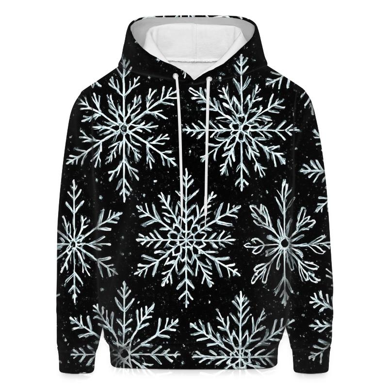 Snowflake Crystal Tessellation On Midnight Black custom hoodies