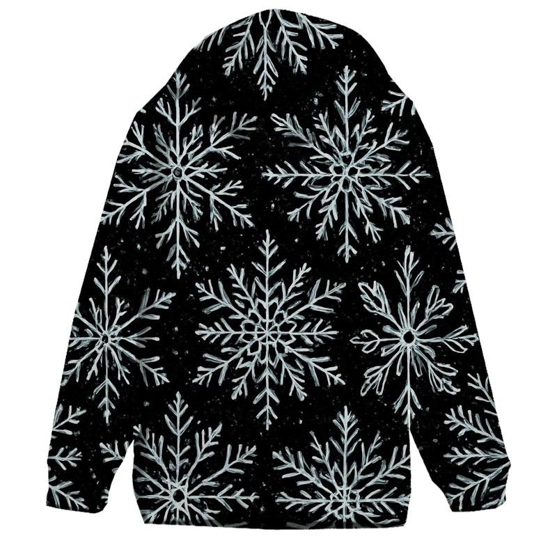 Snowflake Crystal Tessellation On Midnight Black custom hoodies