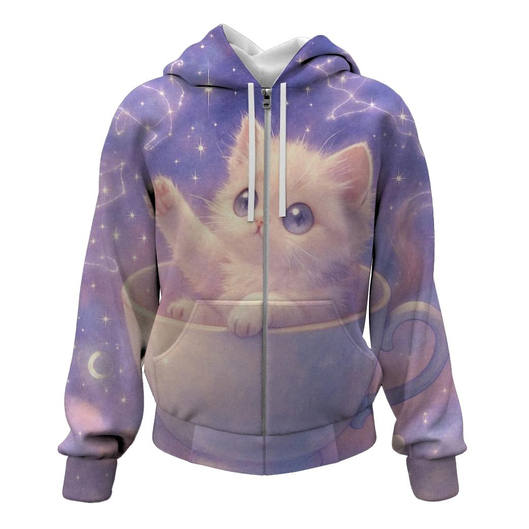 Celestial Teacup Kitten heavyweight hoodies