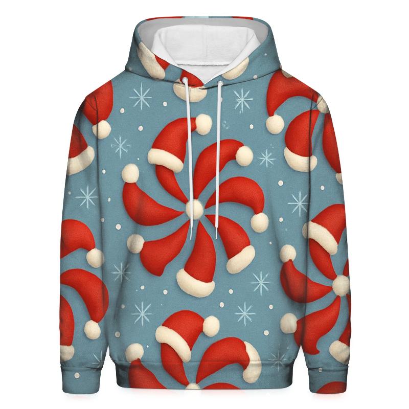 Santa Hat Carousel On Frosty Blue hoodie styles