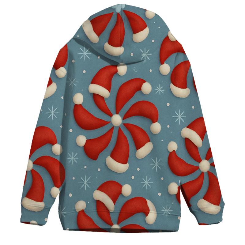 Santa Hat Carousel On Frosty Blue hoodie styles