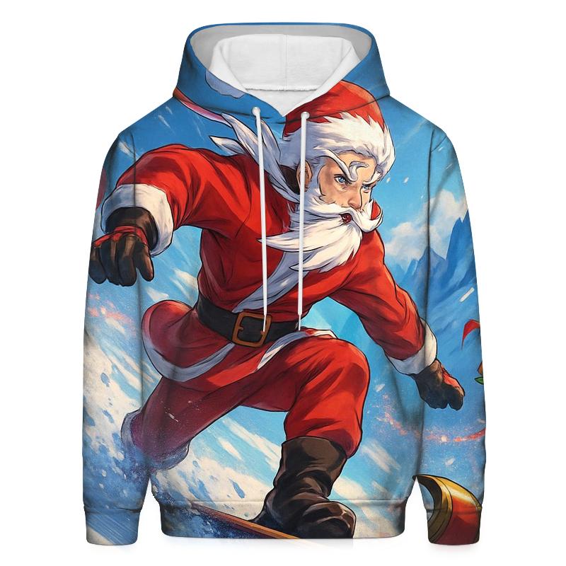 Snowboard Santa Mountain Descent zip-up hoodies