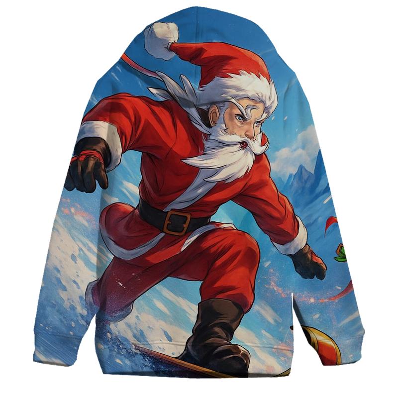 Snowboard Santa Mountain Descent zip-up hoodies