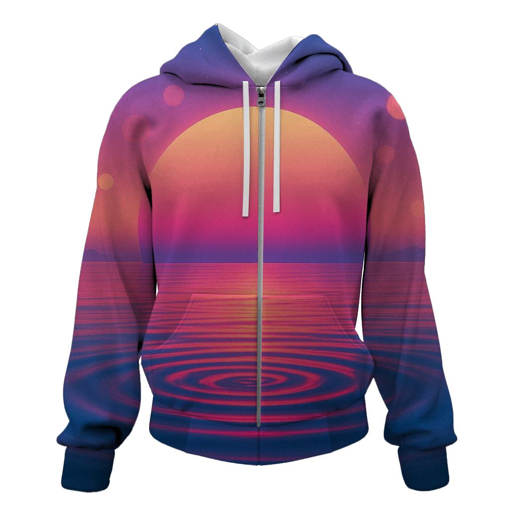 Tidal Aurora Sunset custom hoodies