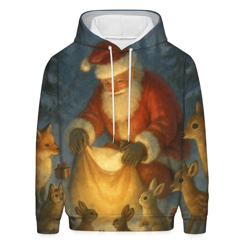 Forest Guardian Santa And Animal Circle hoodie styles