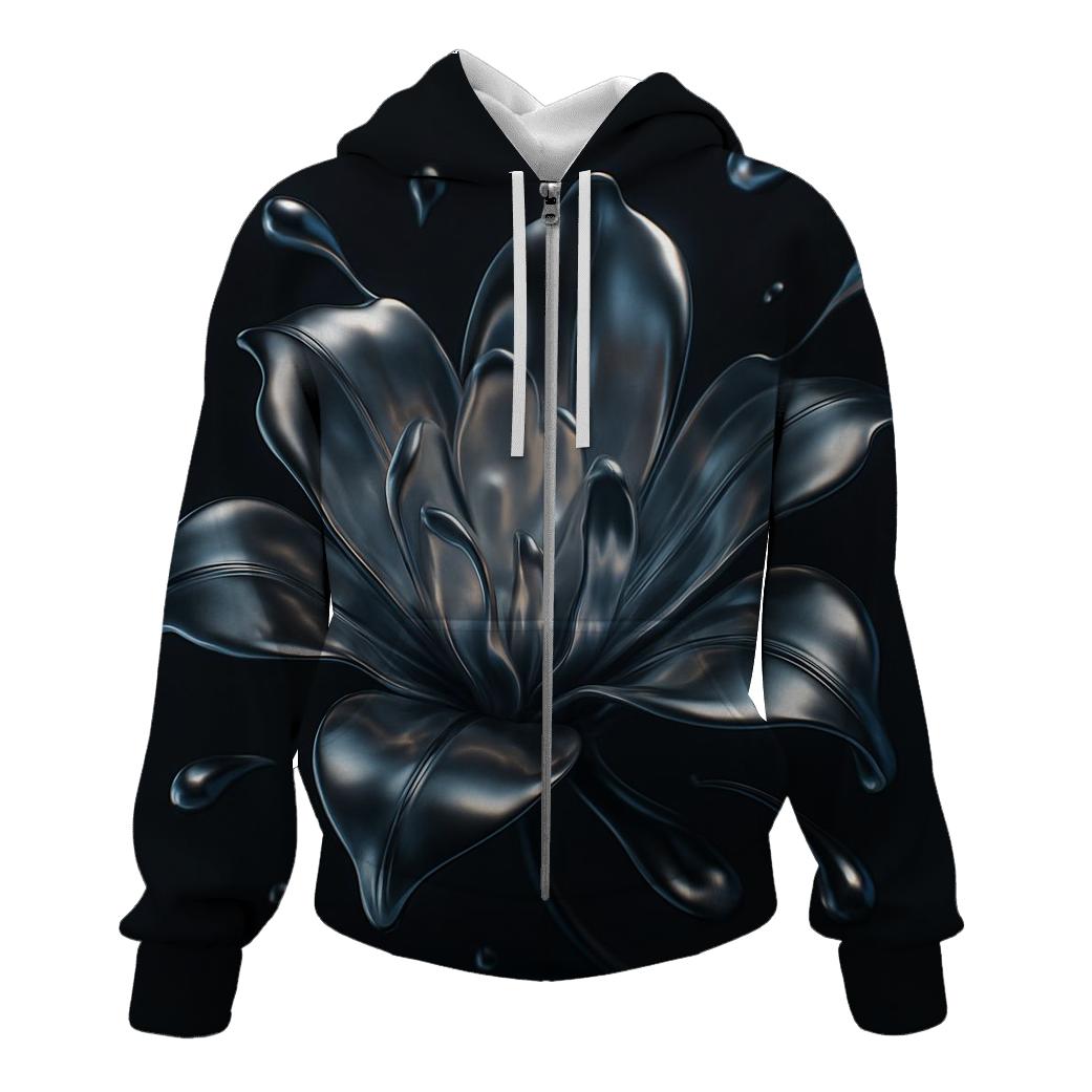 Liquid Chrome Gradient Bloom heavyweight hoodies