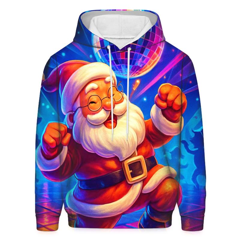 Disco Inferno Santa Dance Floor embroidered hoodies
