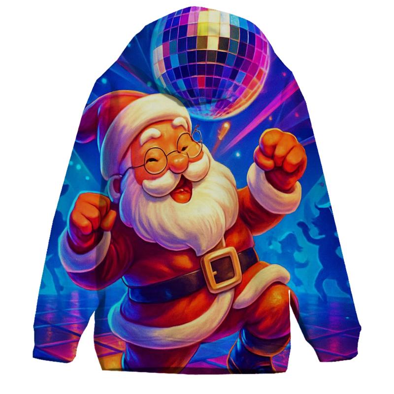 Disco Inferno Santa Dance Floor embroidered hoodies