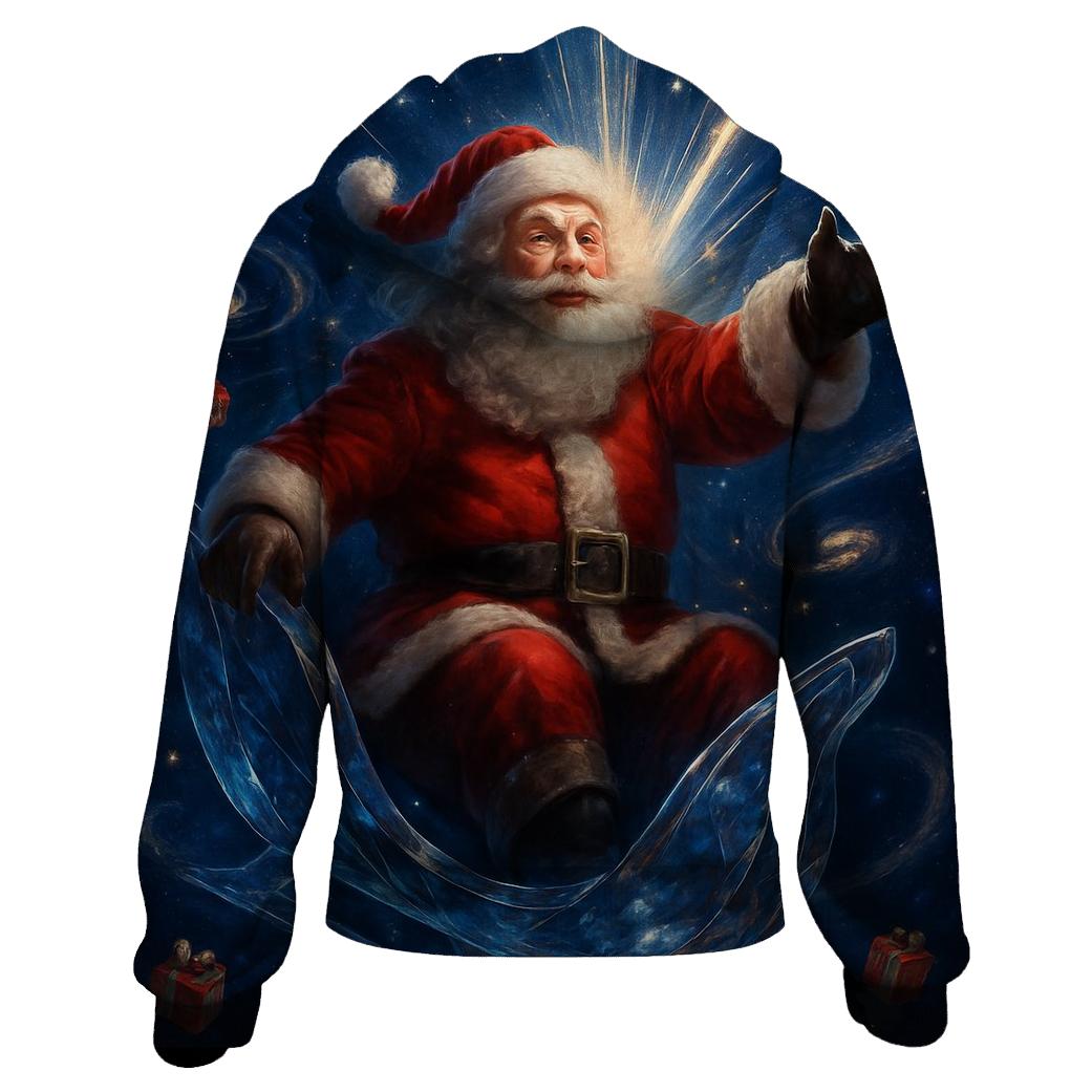 Starlit Cosmic Santa Voyage heavyweight hoodies