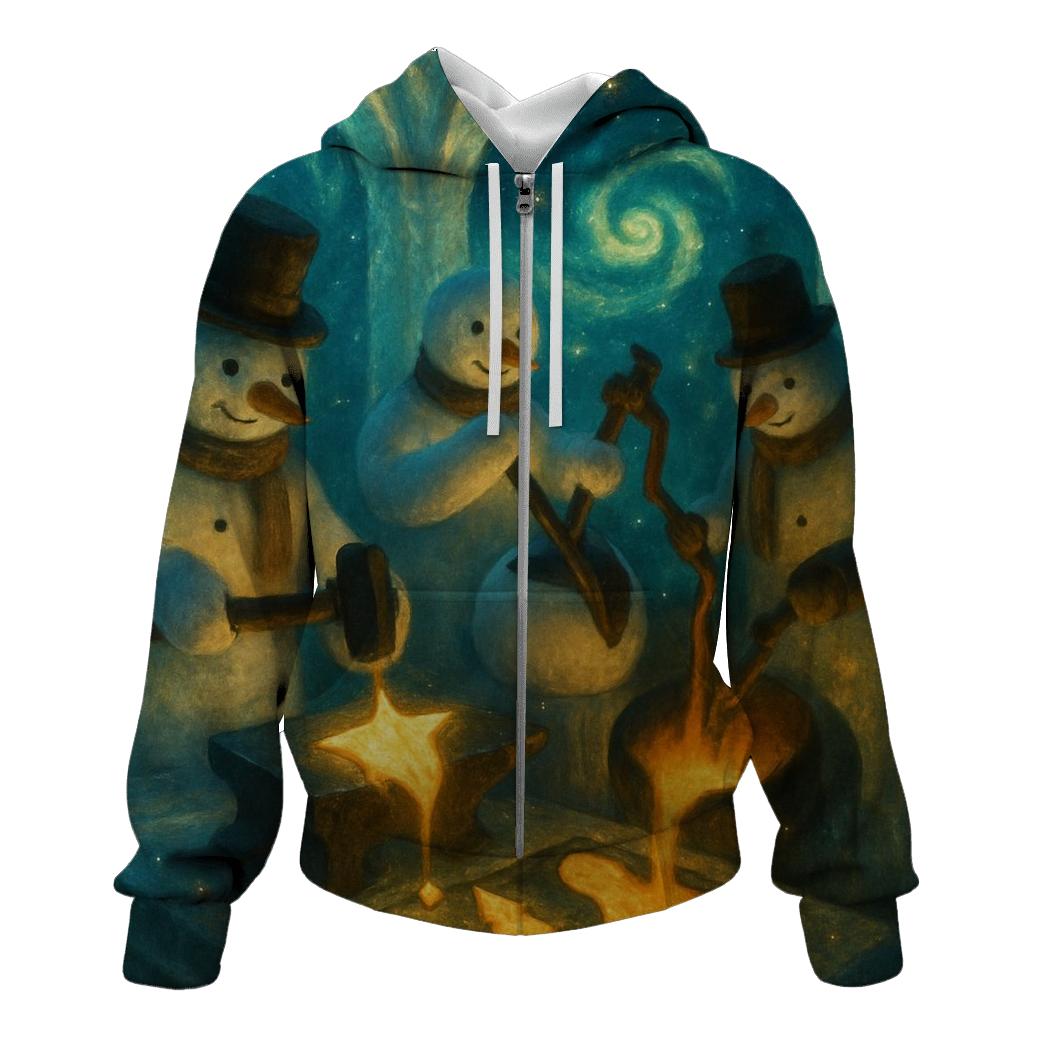 Snowman Star Forge Workshop embroidered hoodies