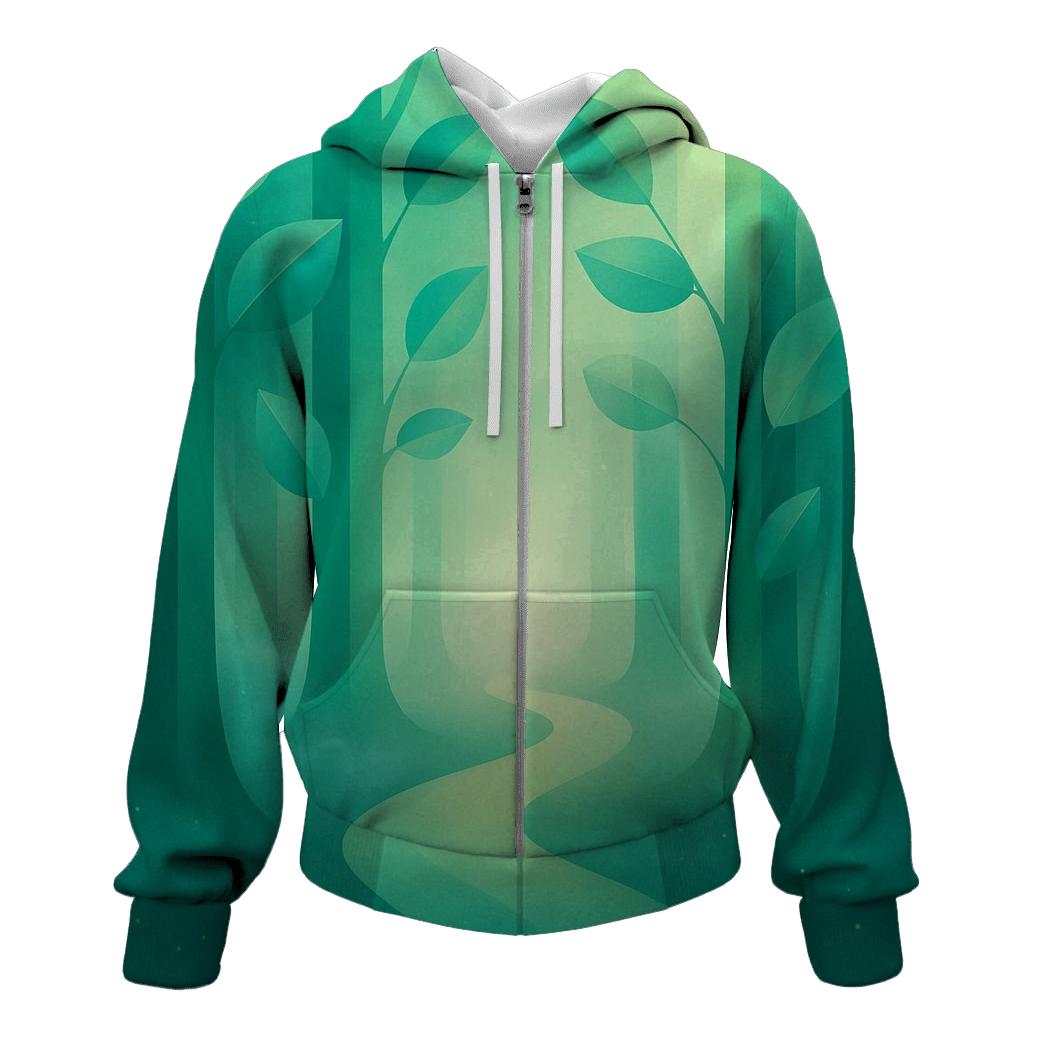Prismatic Forest Gradient Trails hoodie styles