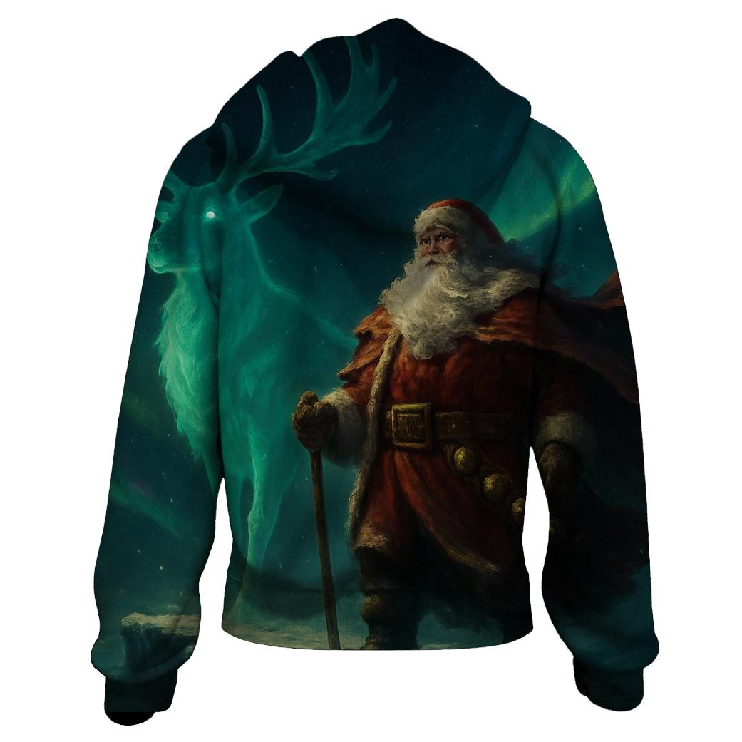Aurora Guardian Santa Stag graphic hoodies