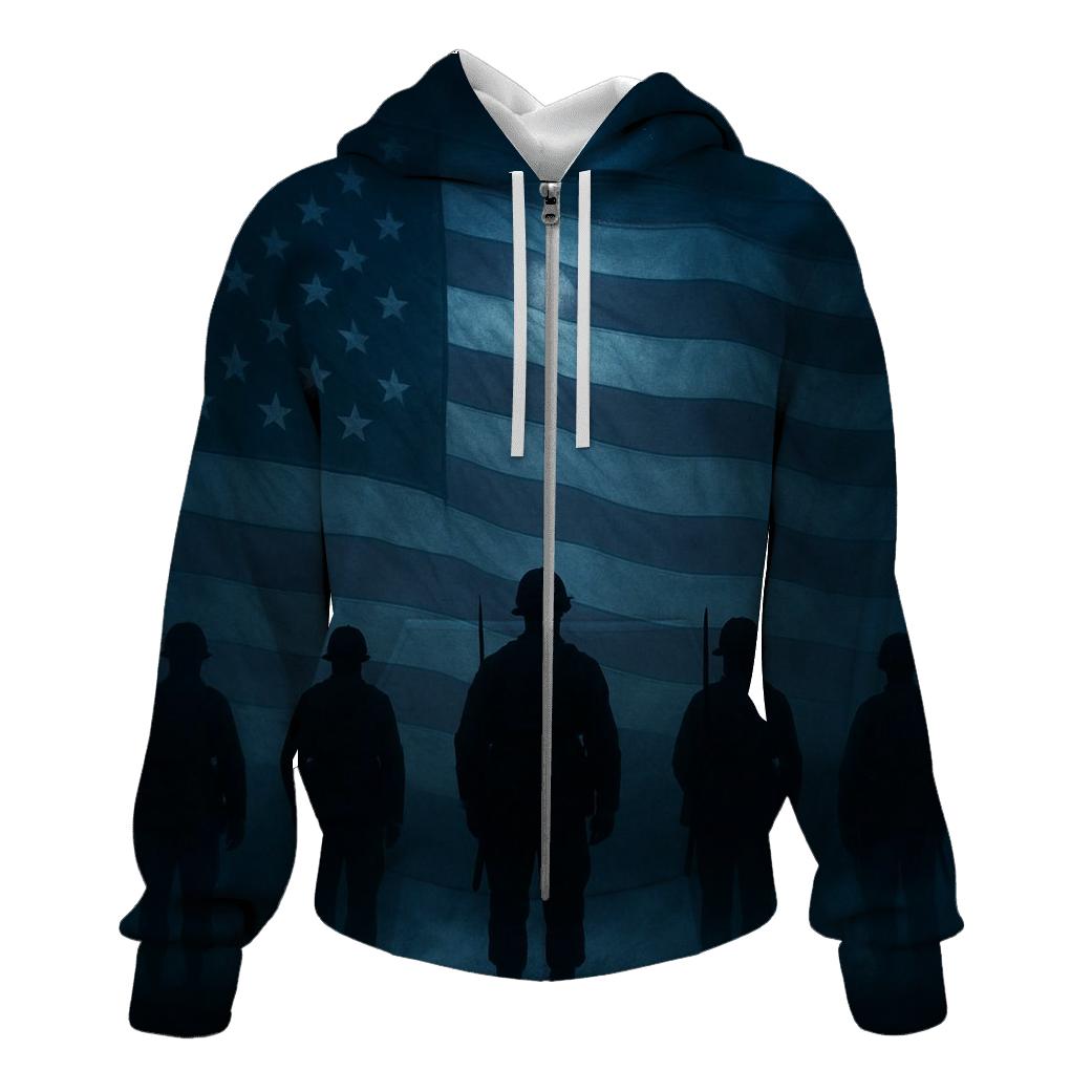 Midnight Battlefield Silhouettes premium hoodies