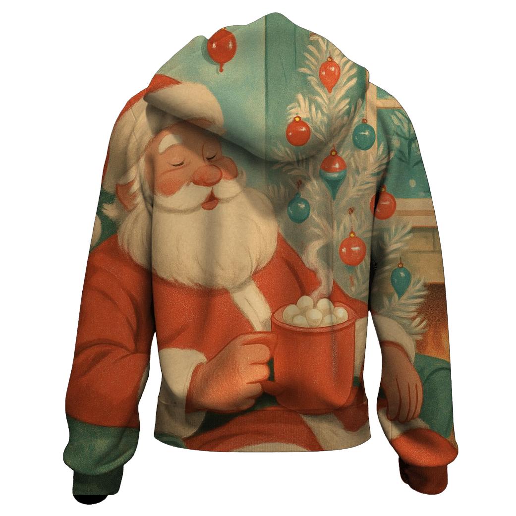 Retro Hot Cocoa Santa Lounge heavyweight hoodies