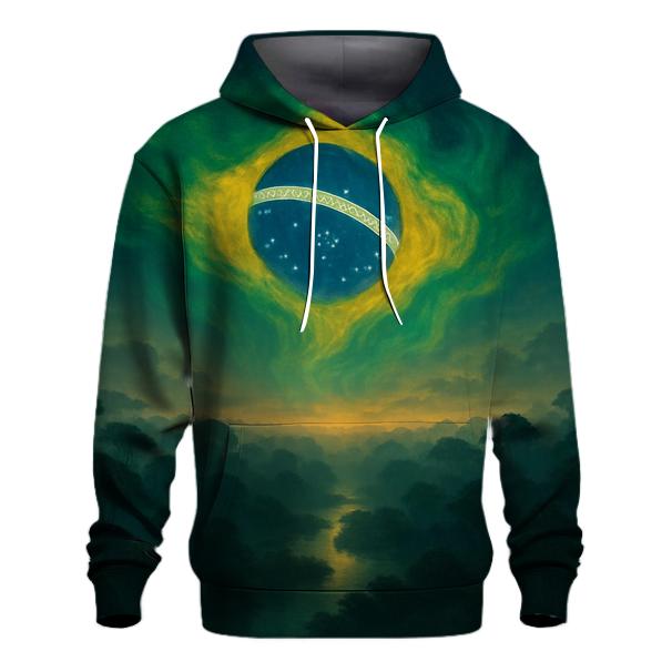 Brazilian Rainforest Flag Aurora zip-up hoodies