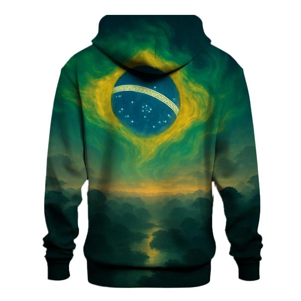 Brazilian Rainforest Flag Aurora zip-up hoodies