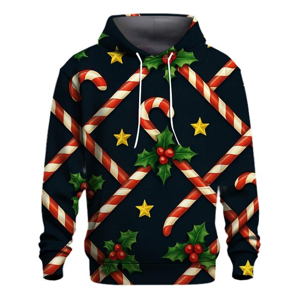 Candy Cane Lattice On Midnight Sky custom hoodies