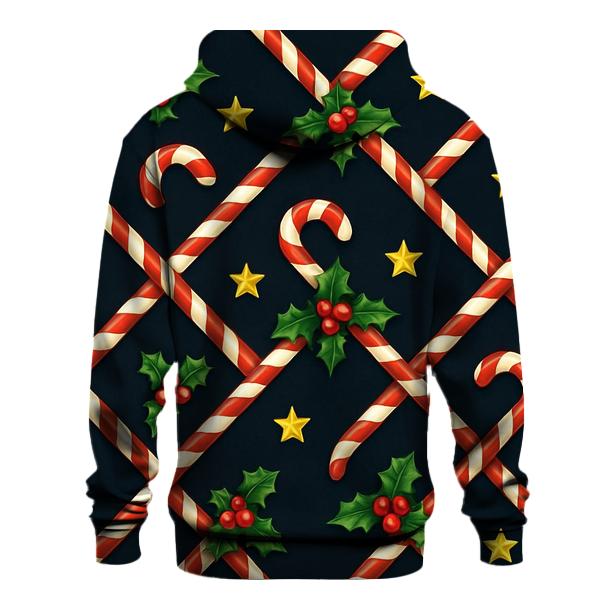 Candy Cane Lattice On Midnight Sky custom hoodies