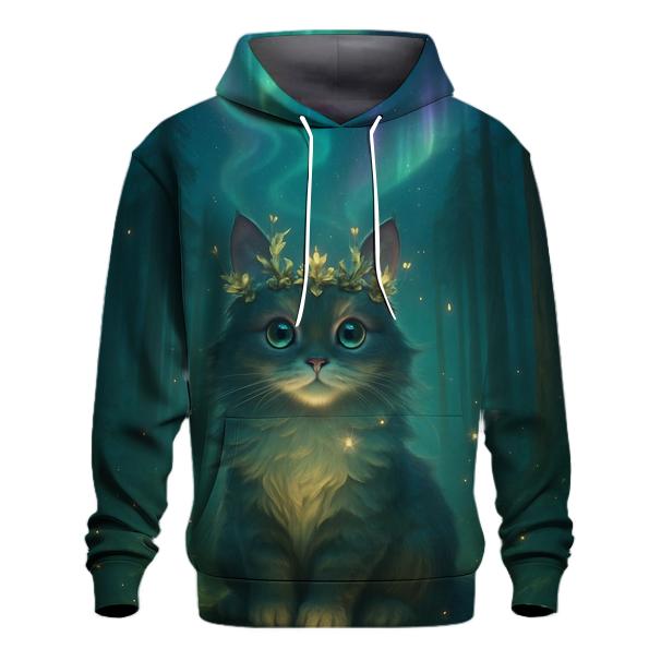 Aurora Crowned Forest Cat pullover hoodies