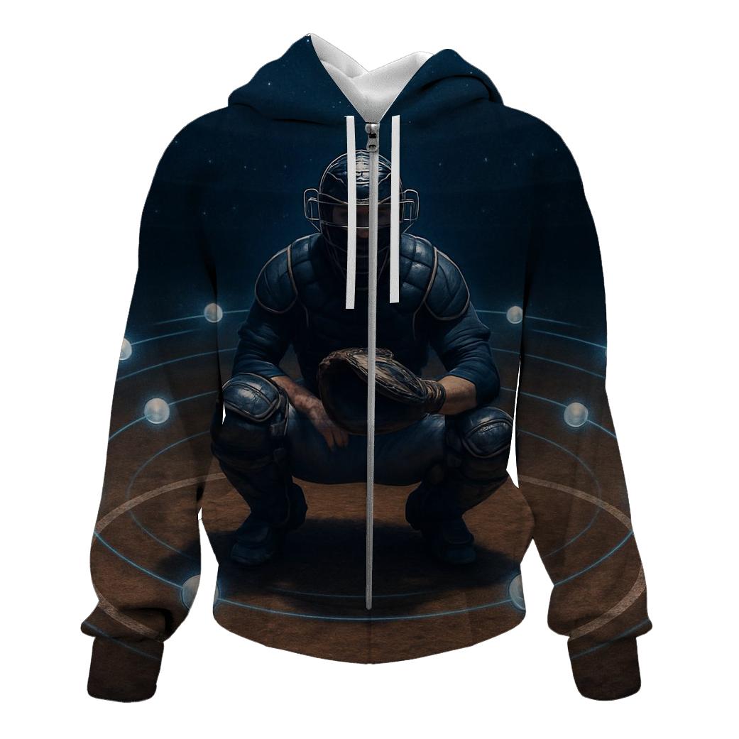 Midnight Orbit Catch Blue Jays Style zip-up hoodies