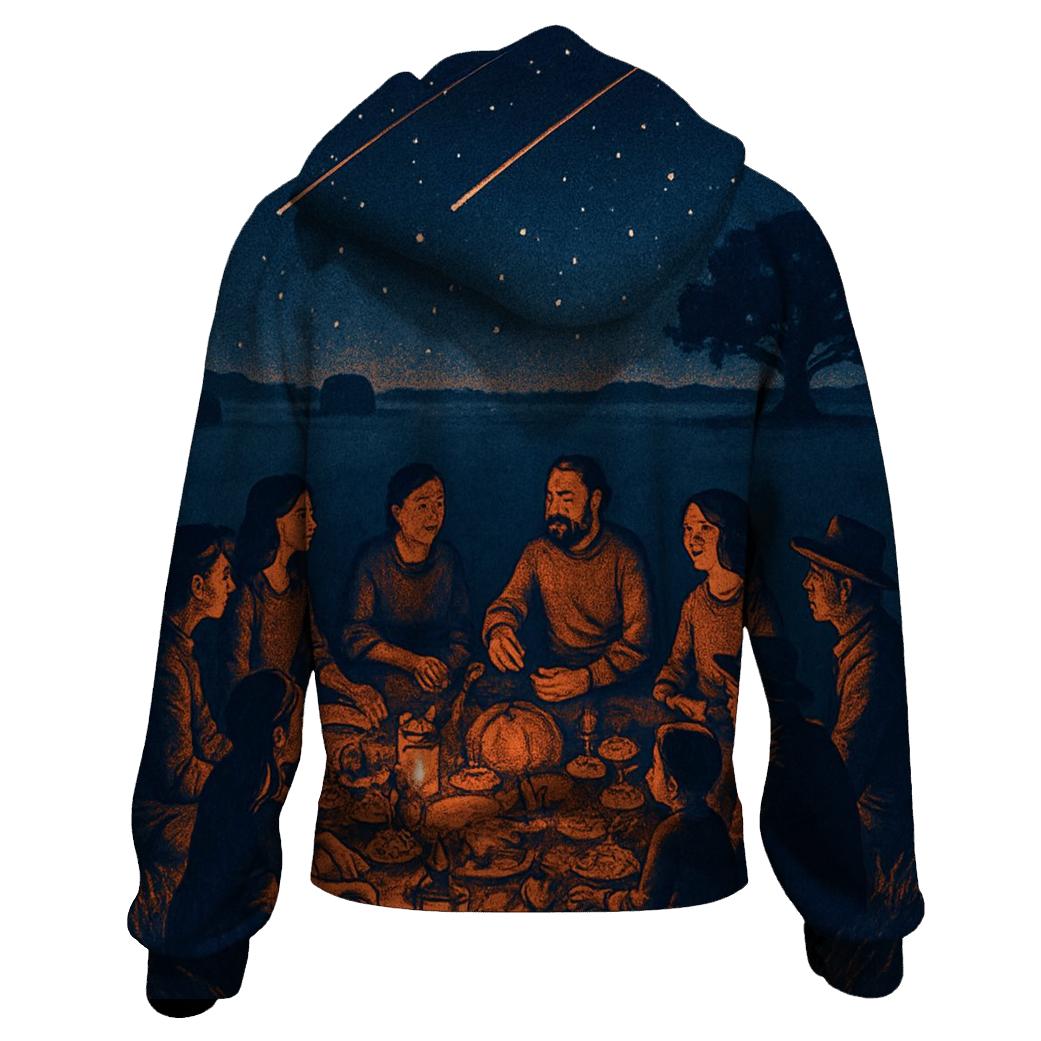 Starlit Prairie Harvest Circle zip-up hoodies