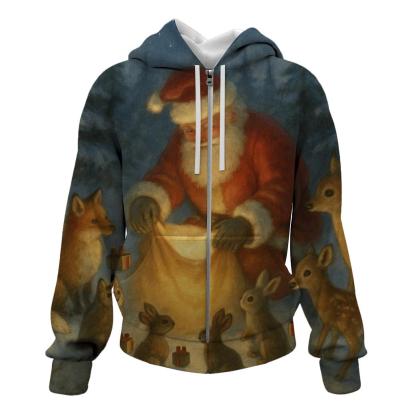 Forest Guardian Santa And Animal Circle designer hoodies