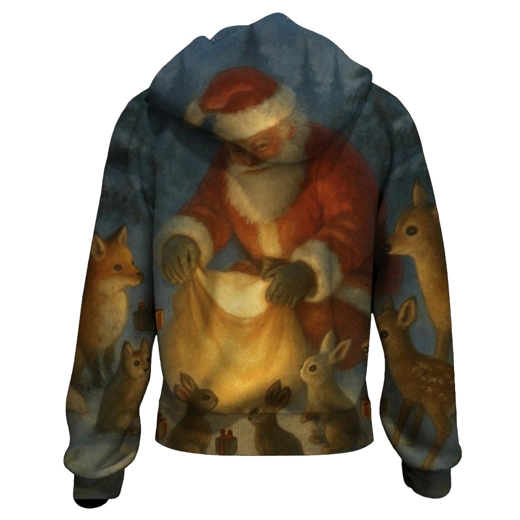 Forest Guardian Santa And Animal Circle designer hoodies