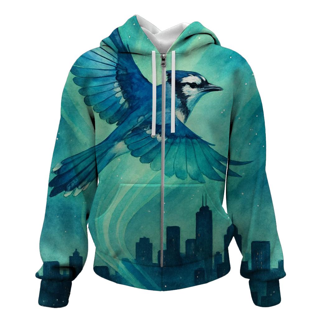 Aurora Flight Blue Jays Skyline embroidered hoodies