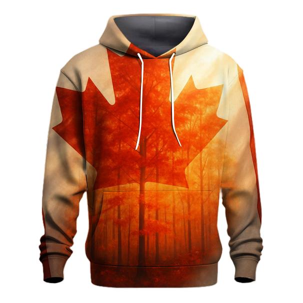 Canadian Maple Forest Double Exposure Flag hoodie styles