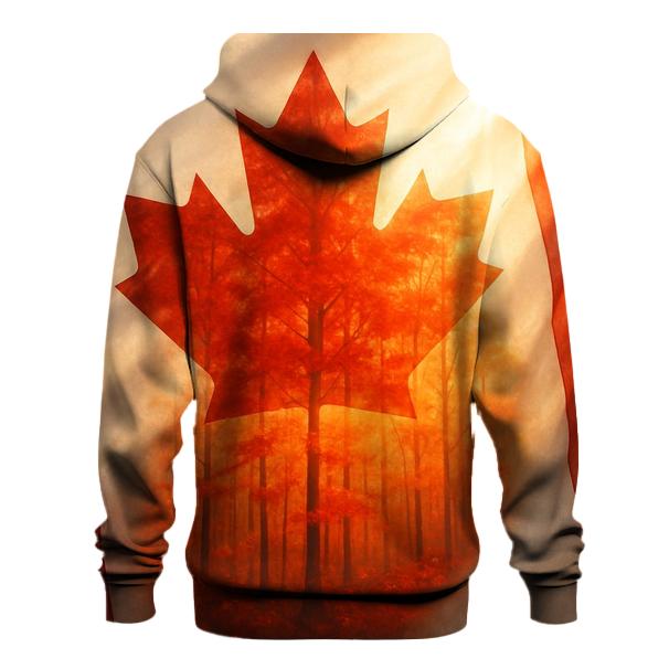 Canadian Maple Forest Double Exposure Flag hoodie styles