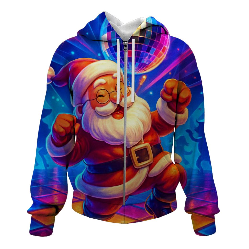 Disco Inferno Santa Dance Floor lightweight hoodies