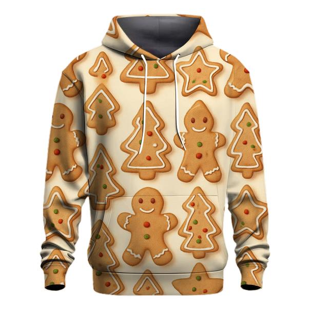 Gingerbread Cookie Grid On Warm Cream hoodie designs