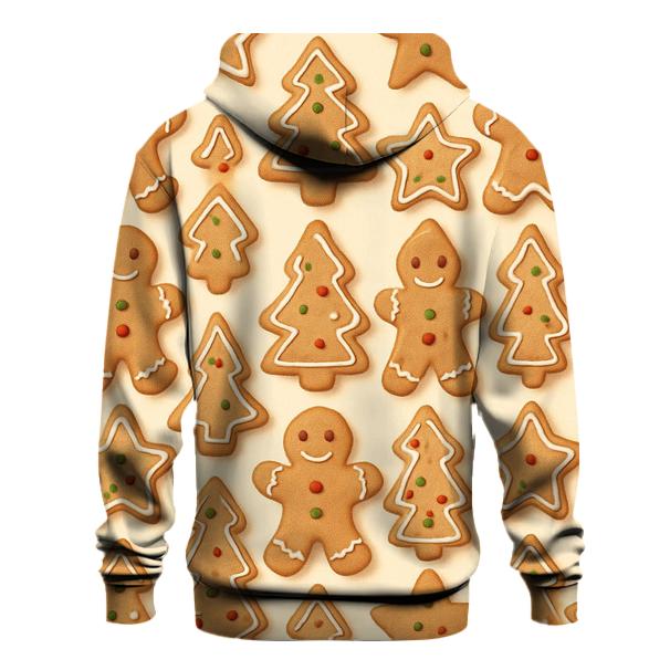 Gingerbread Cookie Grid On Warm Cream hoodie designs