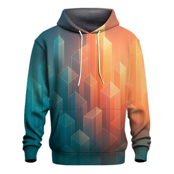 Gradient Lattice Crystal City embroidered hoodies
