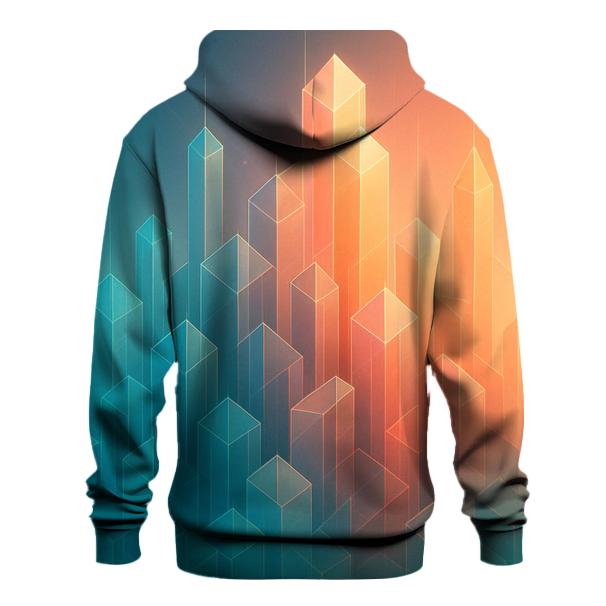 Gradient Lattice Crystal City embroidered hoodies