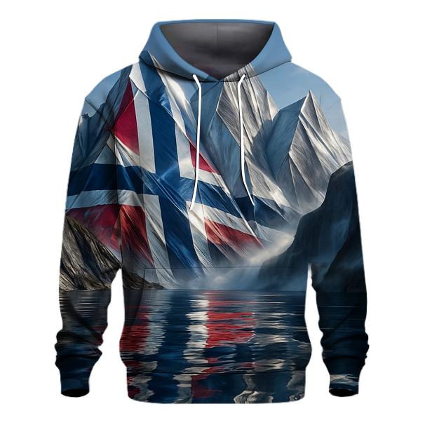 Norwegian Fjord Metallic Flag Peaks zip-up hoodies