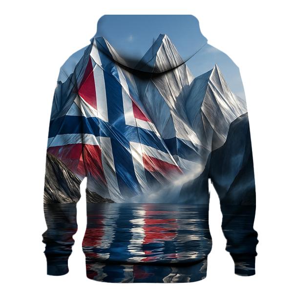 Norwegian Fjord Metallic Flag Peaks zip-up hoodies