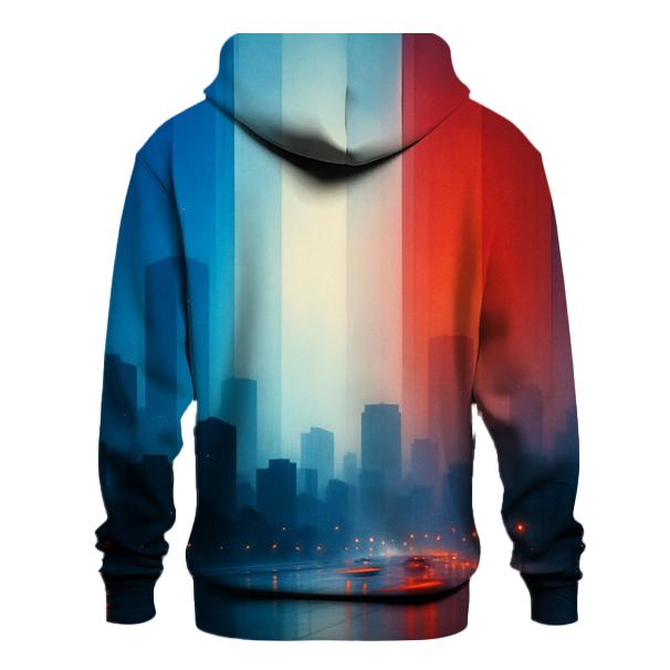 French City Skyline Flag Glass Reflections pullover hoodies