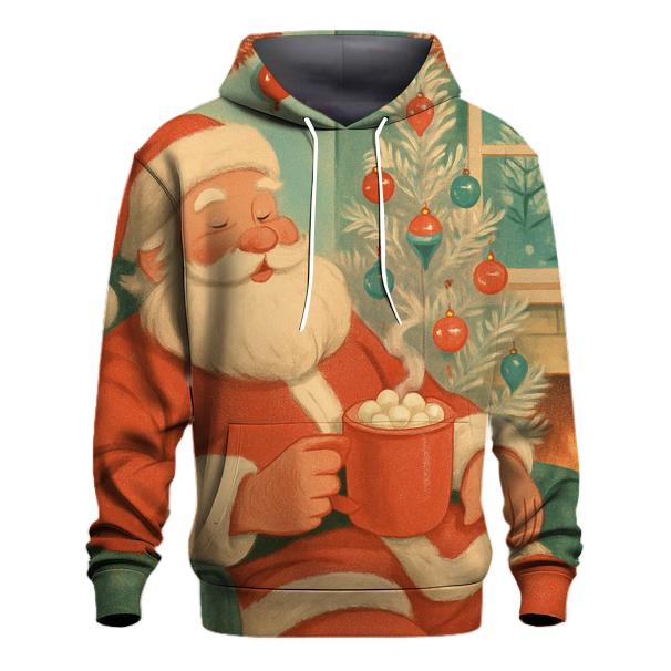 Retro Hot Cocoa Santa Lounge zip-up hoodies