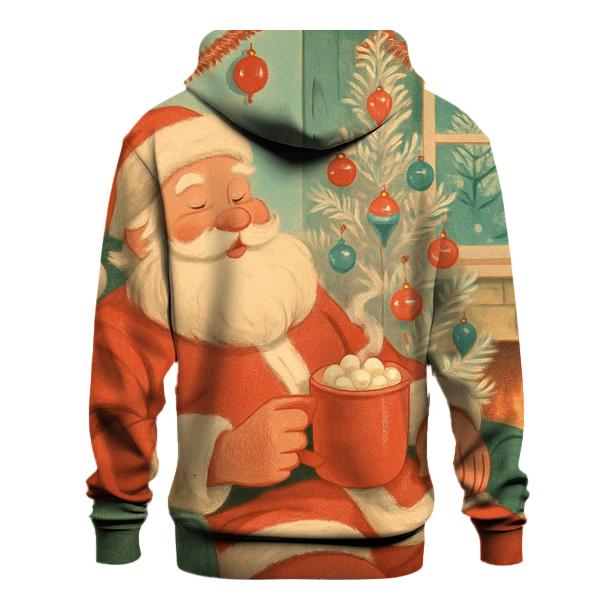 Retro Hot Cocoa Santa Lounge zip-up hoodies