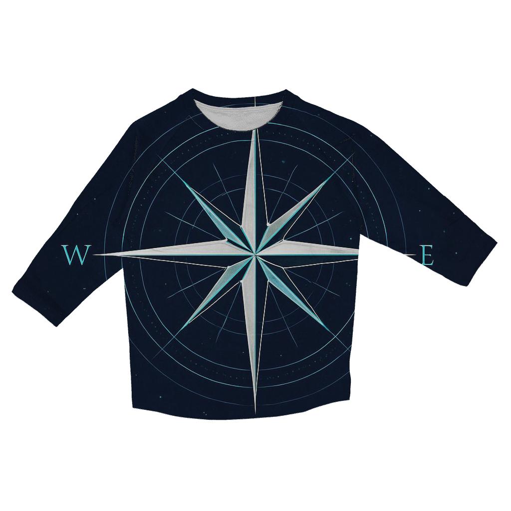 Stellar Compass Rose stylish quarter sleeve tops