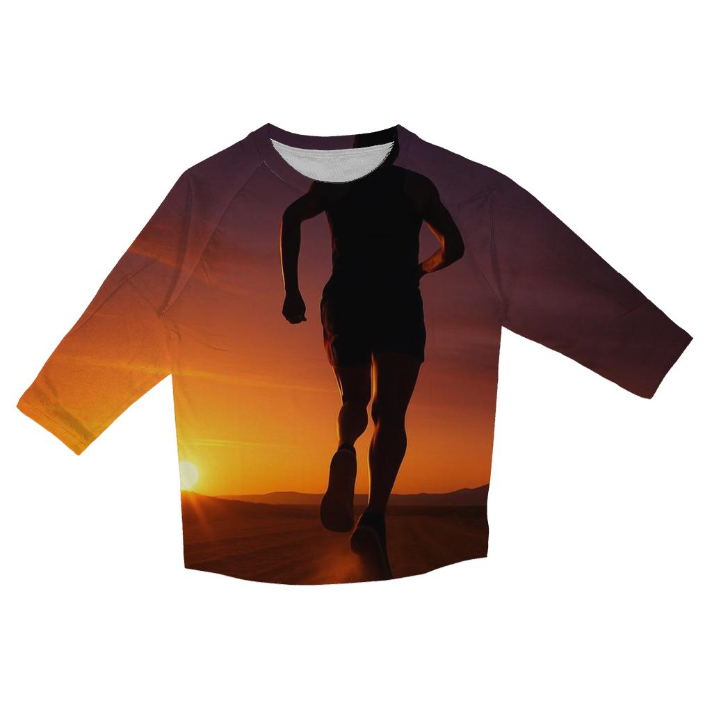 Desert Marathon Dusk Run printed three quarter sleeve shirts