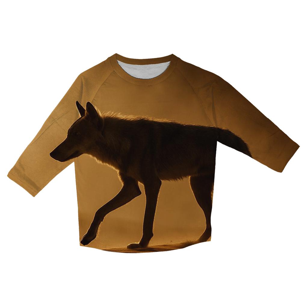 Desert Storm Steppe Wolf Silhouette stylish quarter sleeve tops