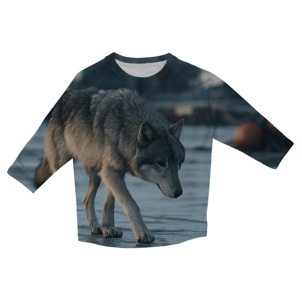 Harbor Ice Floe Coastal Wolf Patrol custom 3/4 sleeve shirts