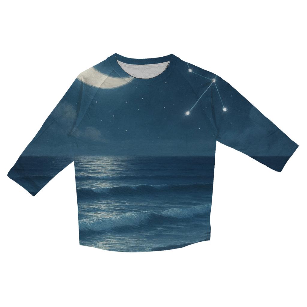 Gentle Cancer Moonlit Tides casual three quarter sleeve shirts