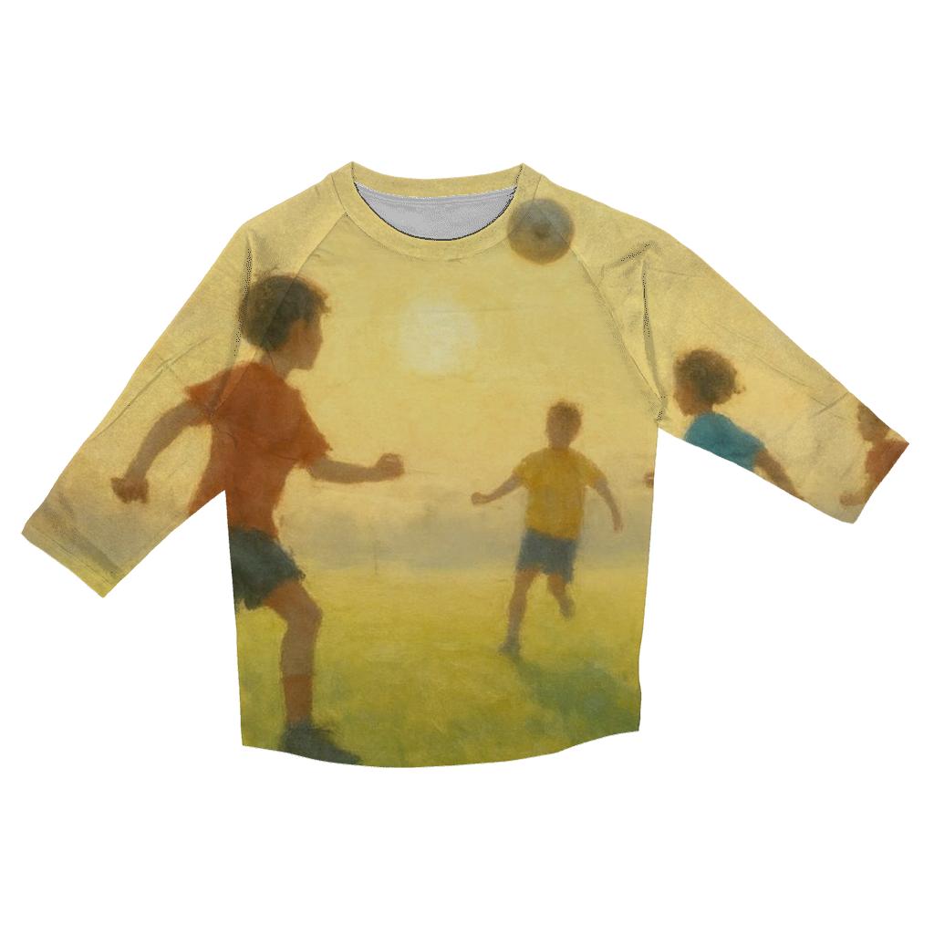 Youth Soccer Sunrise Field fashion 3/4 sleeve shirts