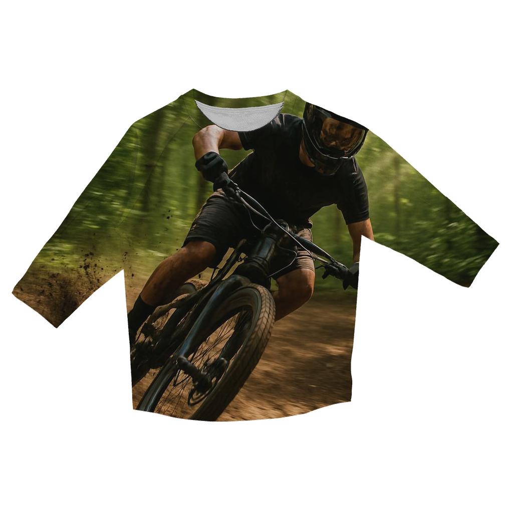 Mountain Biking Forest Rush designer 3/4 sleeve blouses
