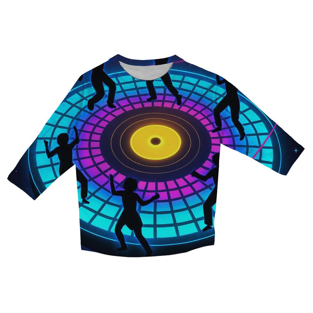 Retro Orbit Dancefloor printed three quarter sleeve shirts