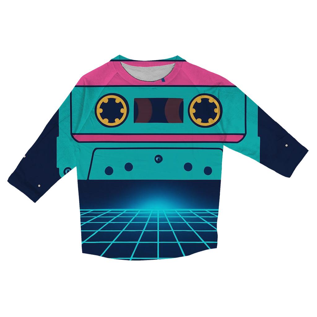 Starlight Cassette Grid trendy 3/4 sleeve tops
